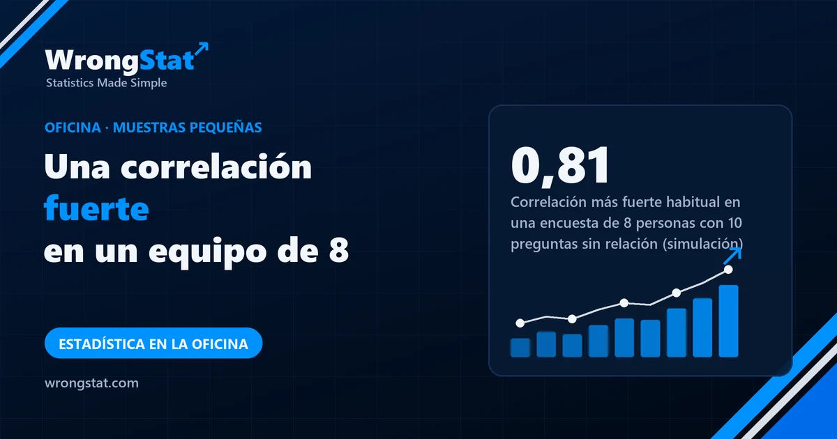 0,81: Correlación más fuerte habitual en una encuesta de ocho personas con diez preguntas sin relación (simulación)