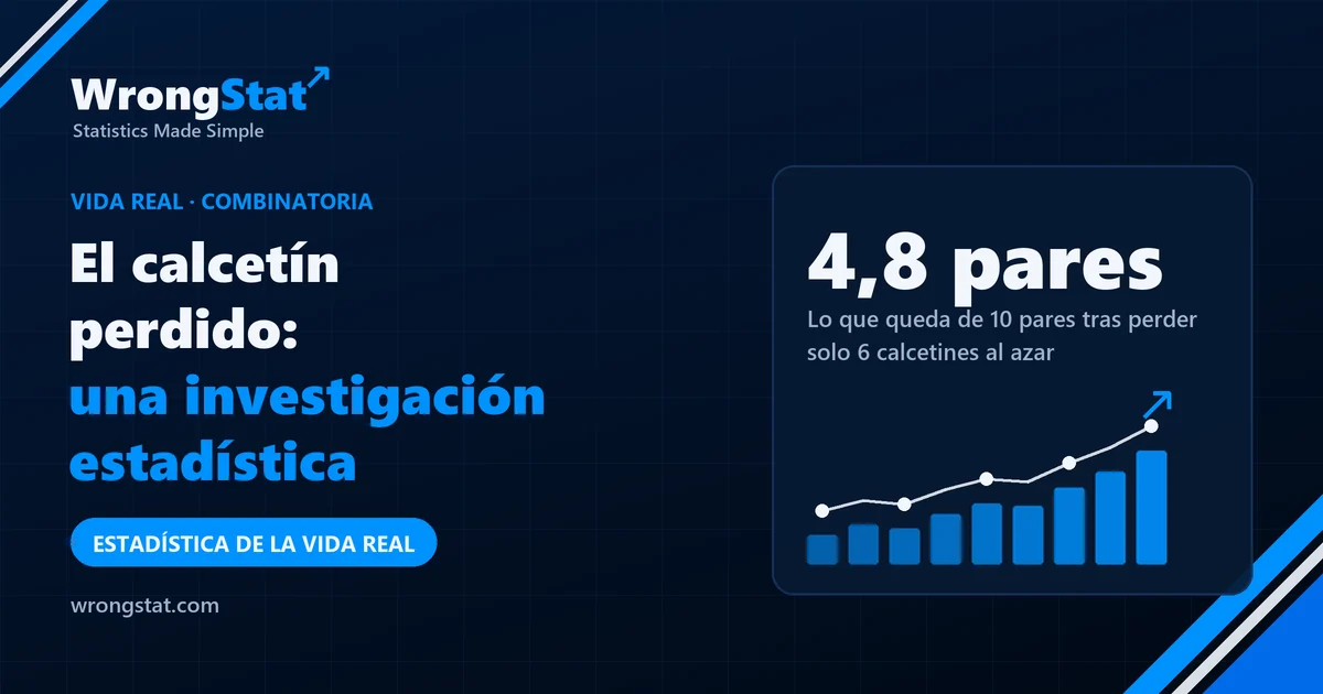 4,8 pares: Lo que queda de 10 pares después de perder solo 6 calcetines al azar. Los pares mueren al por mayor.