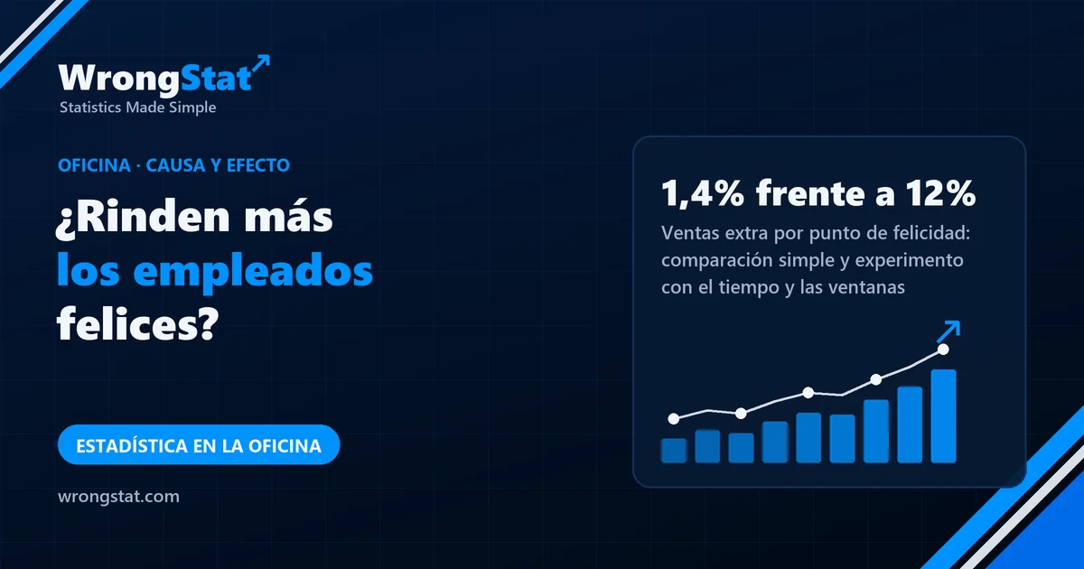 1,4% frente a 12%: Ventas extra por punto de felicidad: comparación simple y experimento natural con el tiempo y las ventanas