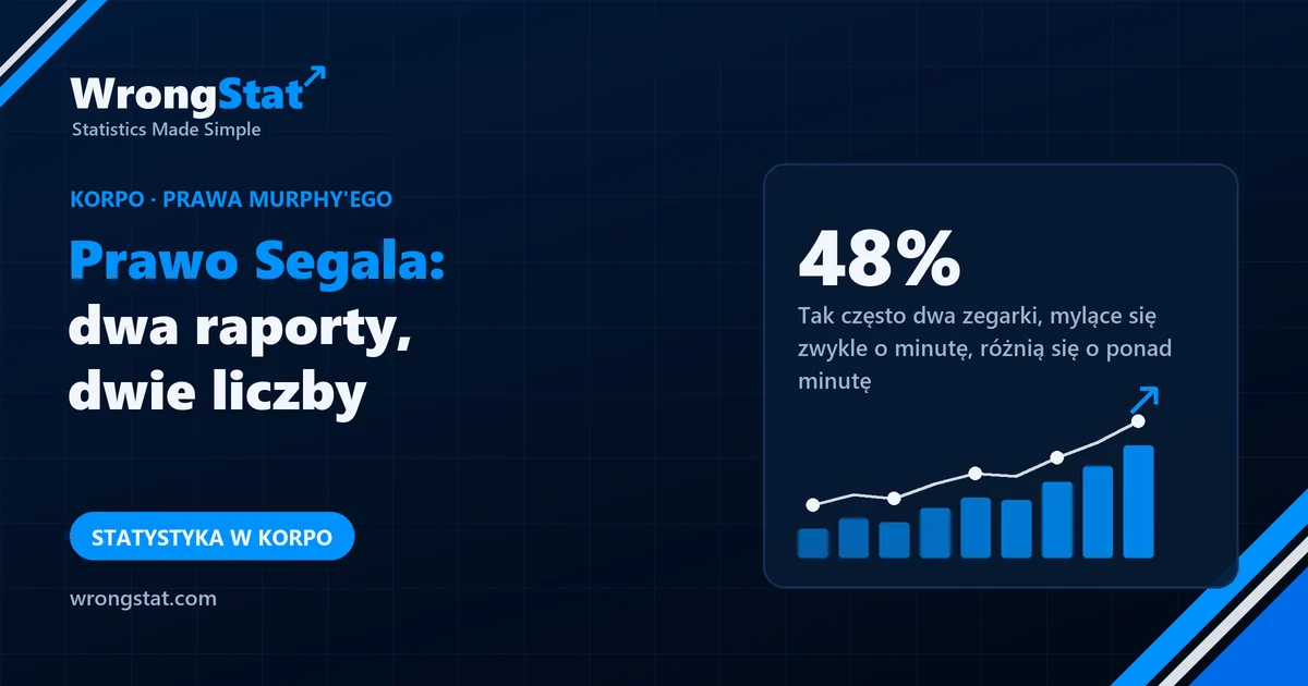 48%: Tak często dwa zegarki, z których każdy myli się zwykle o minutę, różnią się o ponad minutę